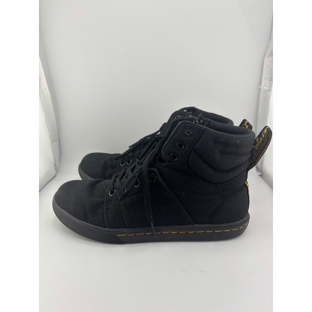 Dr. Martens Rozaryan Black Canvas High Top Boots Womens 6 Side Zip AW004